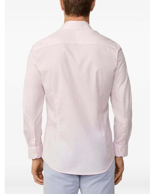 Hackett White Tailored-Fit Poplin Shirt for men