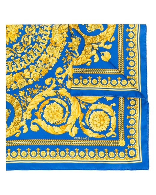 Versace Baroque Print Silk Foulard in Blue | Lyst