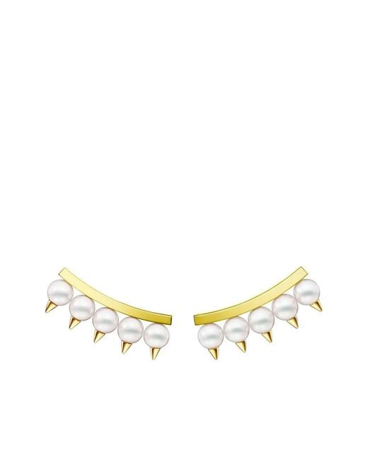 Tasaki Metallic 18K Collection Line Danger Pearl Plus Earrings