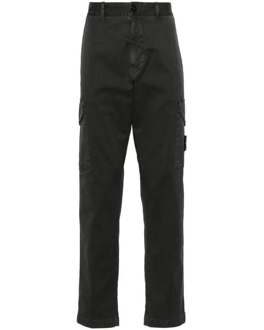 Stone Island Black Pantalone Regular Tapered for men