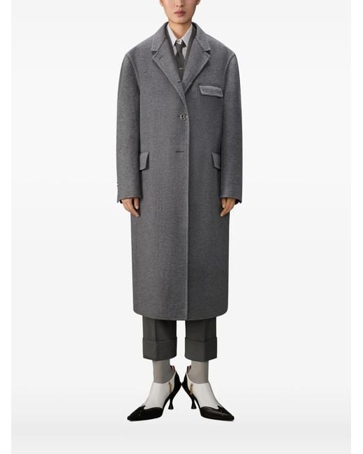 Thom Browne Gray Long-Sleeves Coat