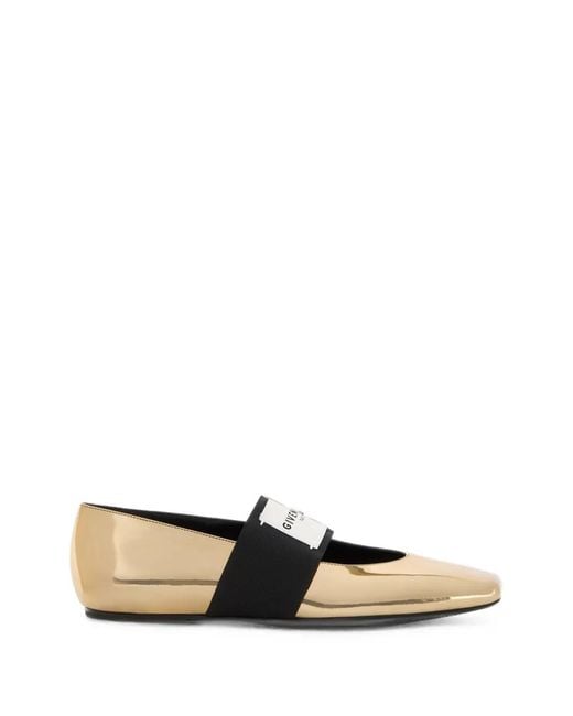 Givenchy White Sliced Square Ballerinas