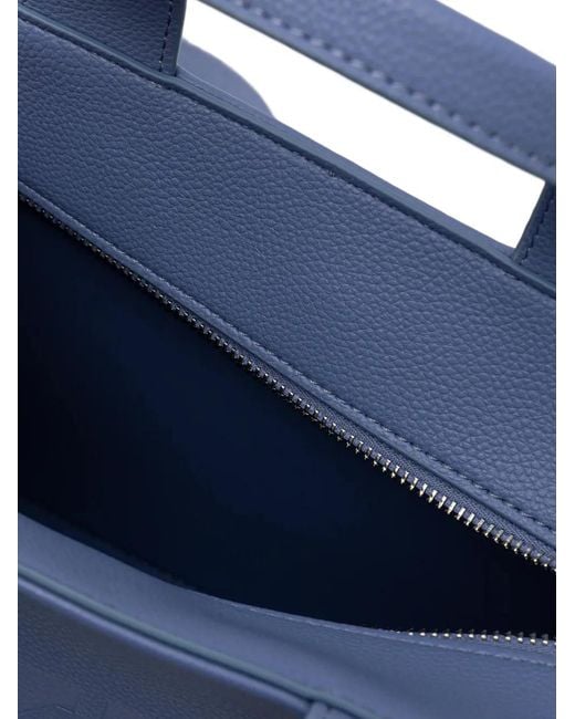 DKNY Blue Logo-Embossed Charm Tote Bag