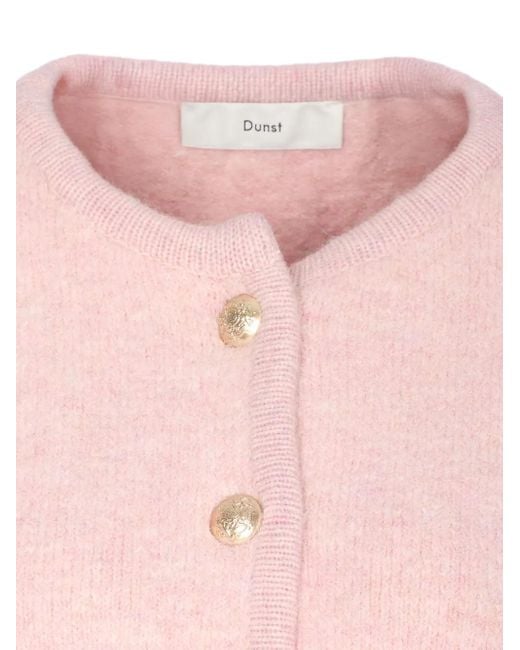 DUNST Kraagloos Bouclé Vest in het Pink