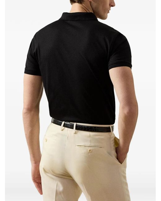 Ralph Lauren Black Logo-Embroidered Polo Shirt for men