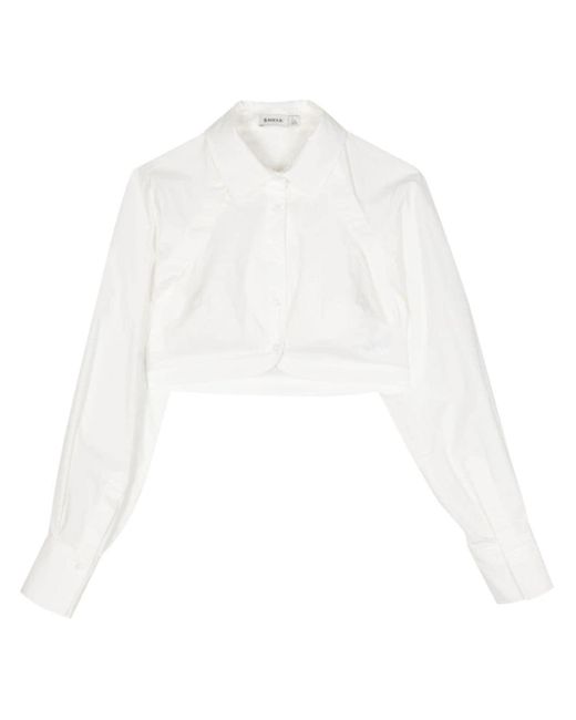 Jonathan Simkhai White Nikolia Cropped Shirt