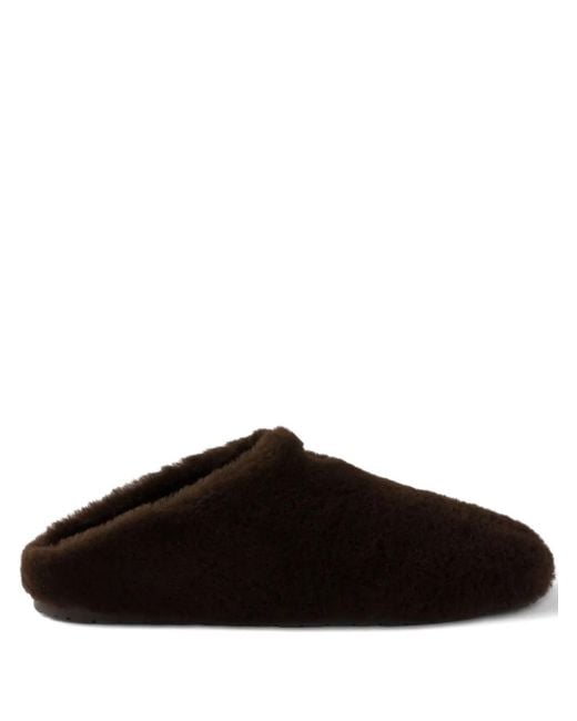 Mules Scuff En Daim Prada en coloris Brown