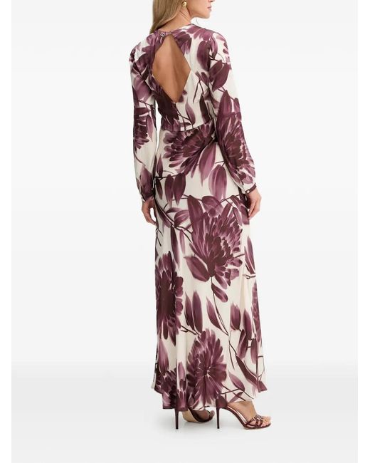 Twinset Pink Floral-Pattern V-Neck Maxi Dress
