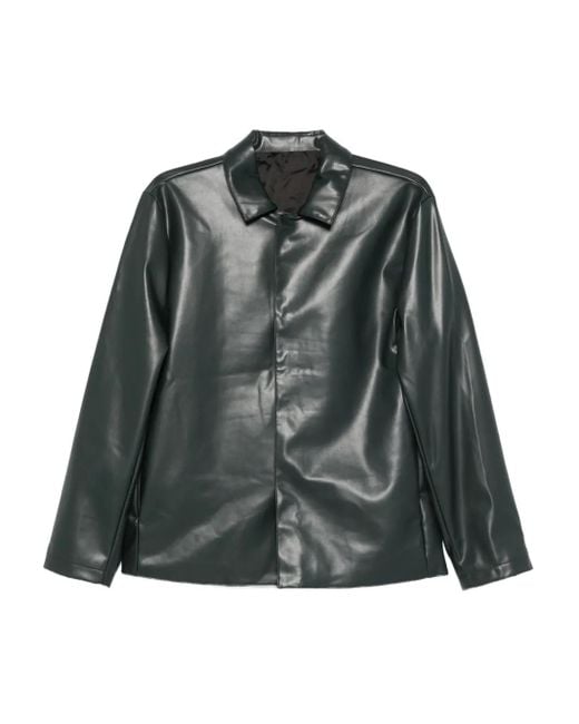 メンズ Costumein レザーカラージャケット Green