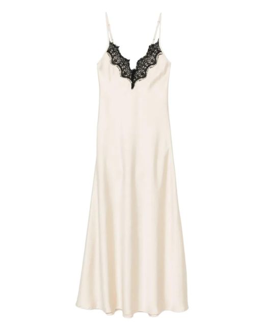 Imperial White Lace-Detail Maxi Dress