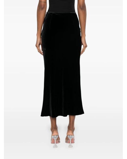 V:PM ATELIER Black Burlesque Midi Velvet Skirt