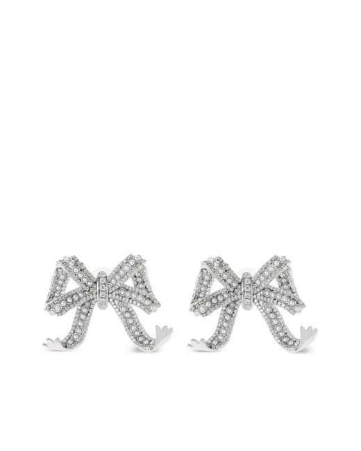 Self-Portrait Metallic Rhinestone-Embellished Earrings