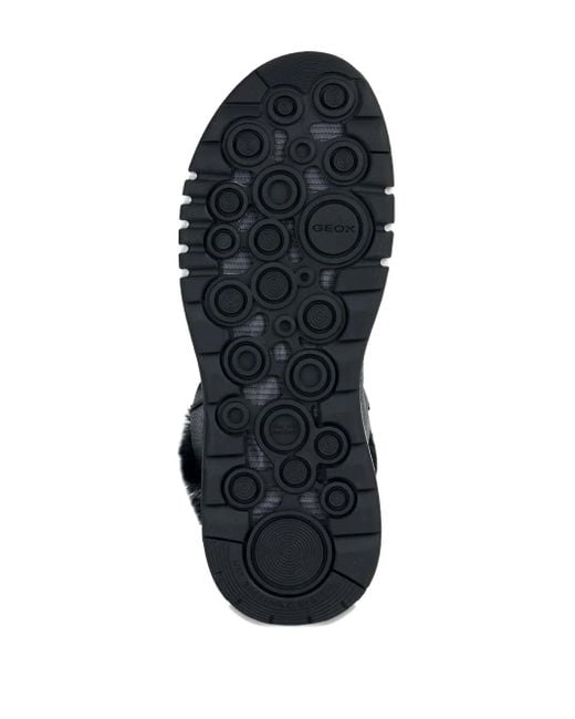 Geox Blue Aerantis 4X4 Abx Lace-Up Fur-Trimmed Boots
