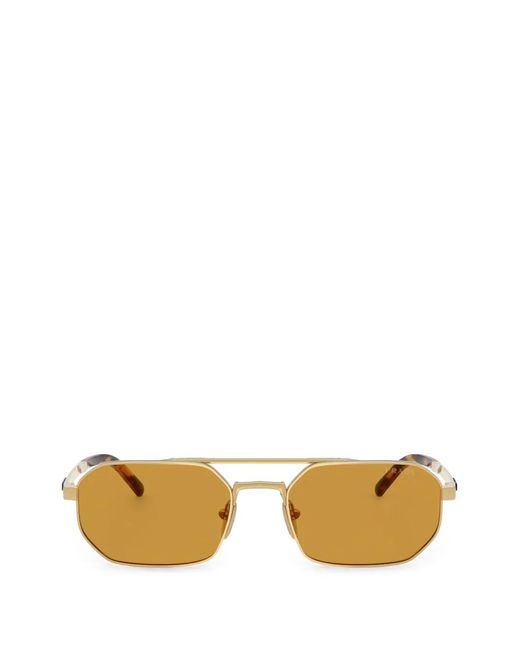 Prada Metallic Geometric-Frame Sunglasses for men