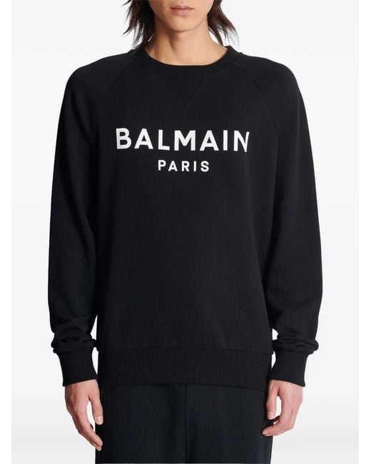 Balmain Black Print Sweatshirt for men
