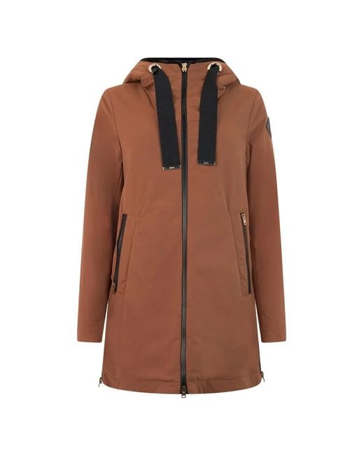 Herno Brown Hooded Zip-Up Jacket