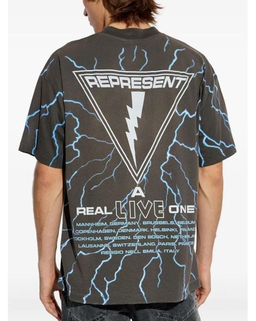 メンズ Represent X Iron Maiden グラフィック Tシャツ Blue