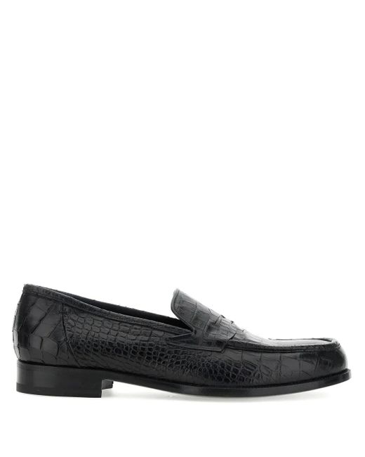Lidfort Loafer mit Kroko-Effekt in Black für Herren