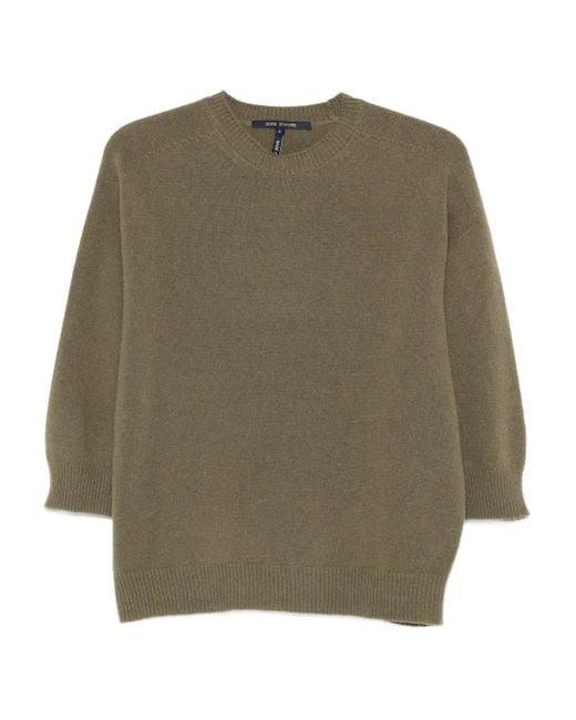 Top Mouse de lana con cuello redondo Sofie D'Hoore de color Green