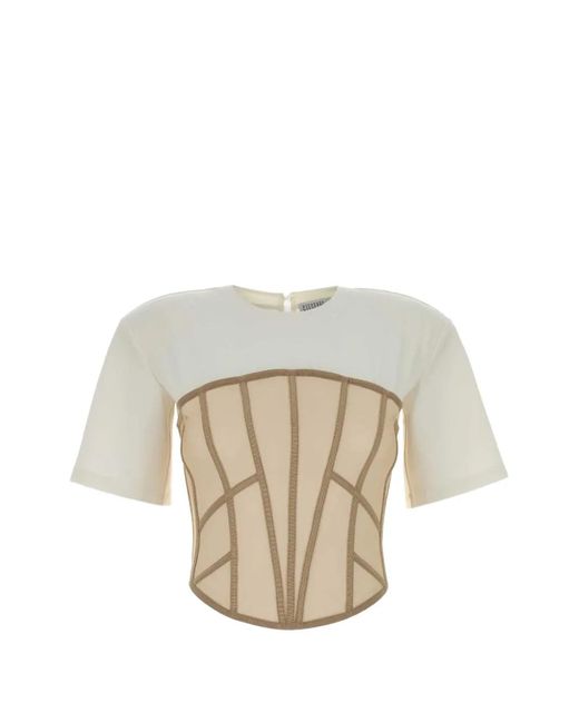 GIUSEPPE DI MORABITO White Bustier T-Shirt