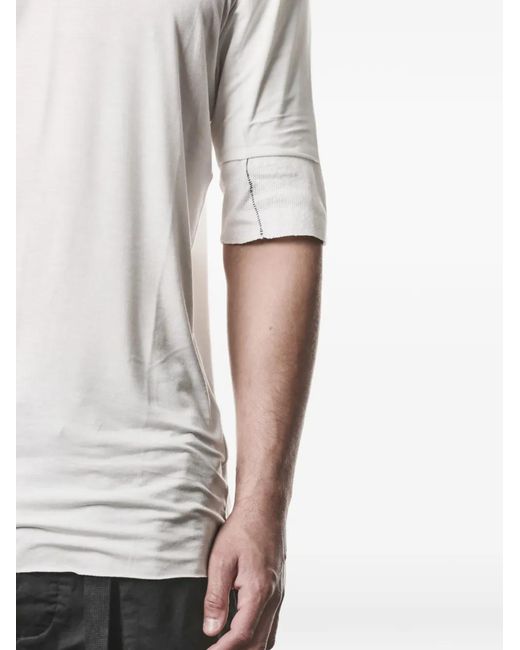 Thom Krom White Worked Stitching T-Shirt for men