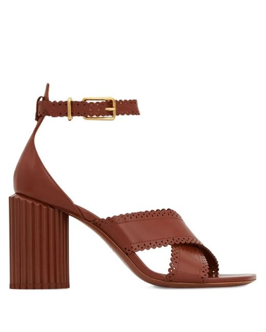 Zimmermann 85mm Eddie Leather Sandal Brown