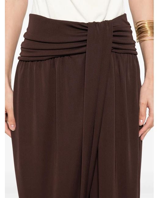 ANDAMANE Brown Draped Trousers