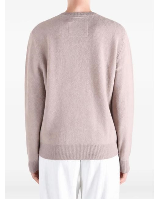 Frenckenberger Pink Colour-Block Crew-Neck Sweater