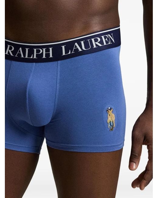 Polo Ralph Lauren Blue Polo Bear Trunks (Set Of Two) for men