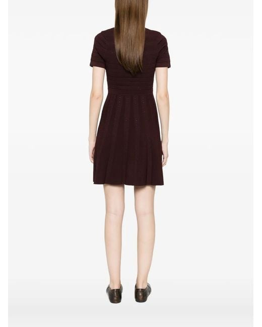 Sandro Purple Floral Print Knit Mini Dress