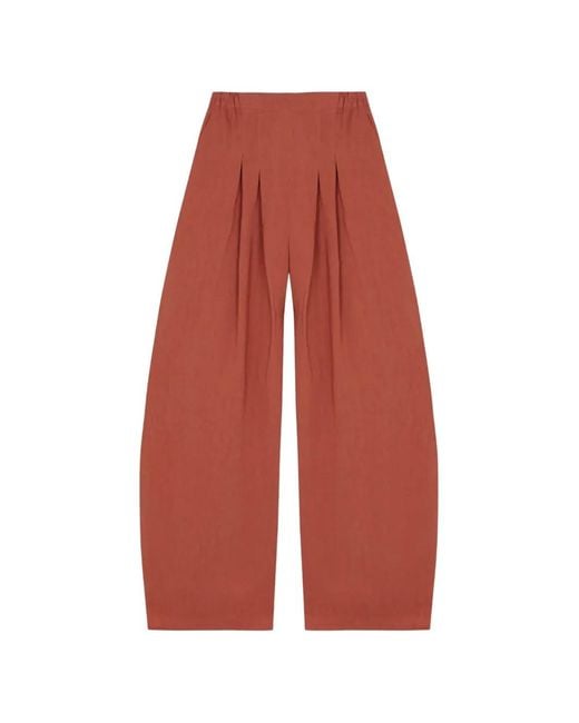 Cortana Red Elena Pleated Palazzo Pants