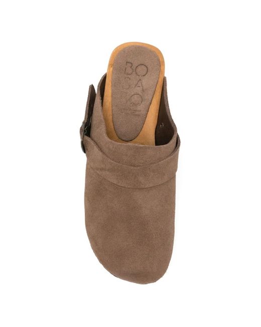 Bosabo Brown Sabots Annaé À Boucle En Daim