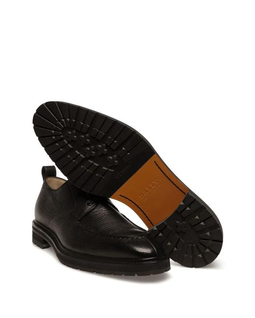 Bally Black Milivar Leather Derby Shoes for men