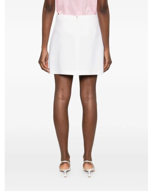 Versace White Embellishment A-Line Skirt