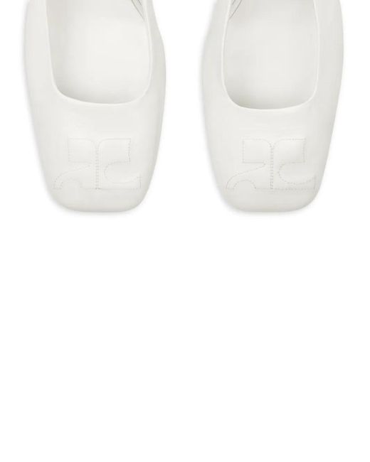 Courreges White Ac-Logo Slingback Pumps