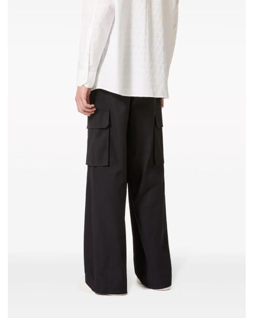 Valentino Garavani Black Wide-Leg Cargo Trousers for men