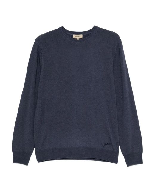 Woolrich Blue Crew-Neck Sweater for men