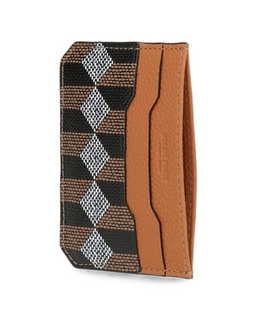 AU DEPART Brown Geometric-Print Card Holder