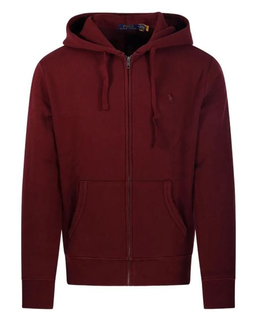 Felpa Con Cappuccio di Polo Ralph Lauren in Red da Uomo