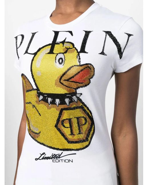 Philipp Plein T-Shirt Met Ronde Hals in het Metallic