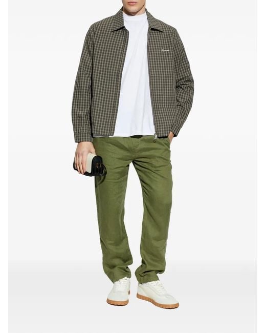 Samsøe & Samsøe Green Sabeck Plaid-Pattern Zip-Fastening Jacket for men