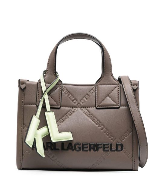 Karl Lagerfeld Brown K/skuare Embossed Tote Bag