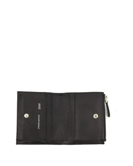 AMI Black Leather Wallet
