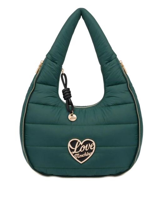 Sac Porté Épaule Matelassé À Plaque Cœur Love Moschino en coloris Green