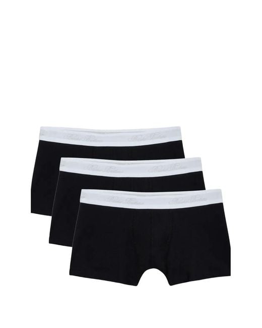 Brooks Brothers Black Logo-Waistband Pack Of Three Boxer Briefs for men