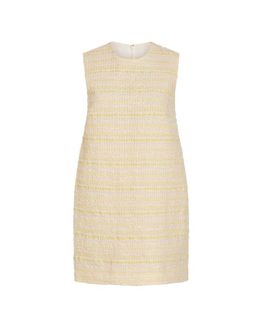 Markarian Natural Daisy Striped-Pattern Textured Mini Dress