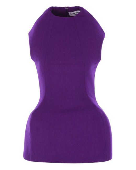 Duran Lantink Purple Harris Tweed Padded Dress