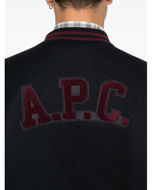 A.P.C. Black Pocket Striped Jacket for men