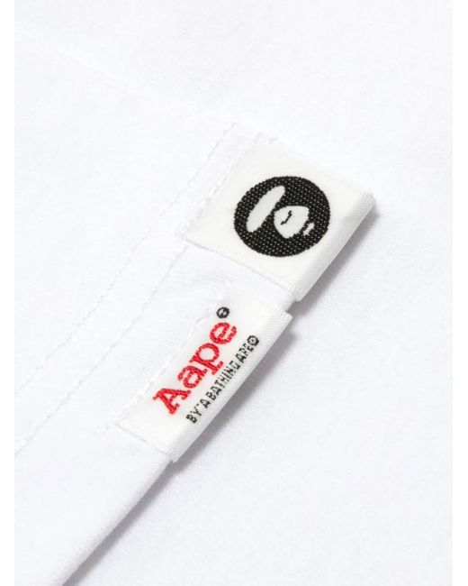 Aape By A Bathing Ape White Camouflage-Print T-Shirt for men