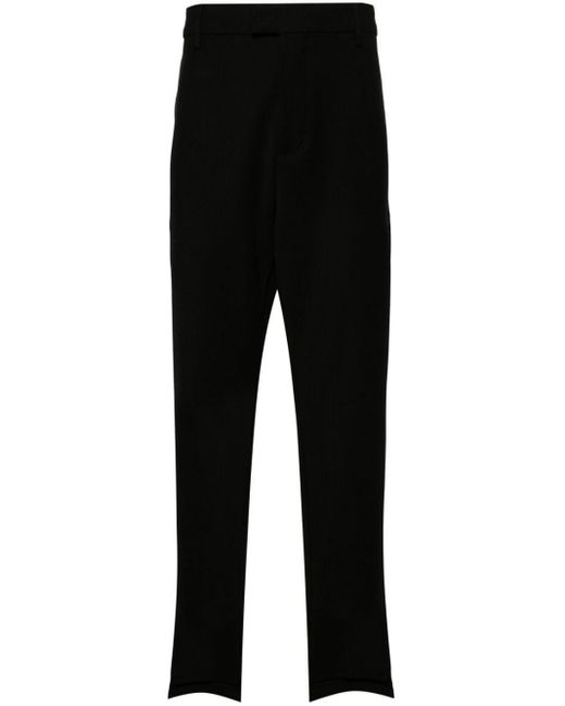 Represent Black Stepped Hem Straight-leg Trousers - Men's - Polyester/virgin Wool/spandex/elastane for men